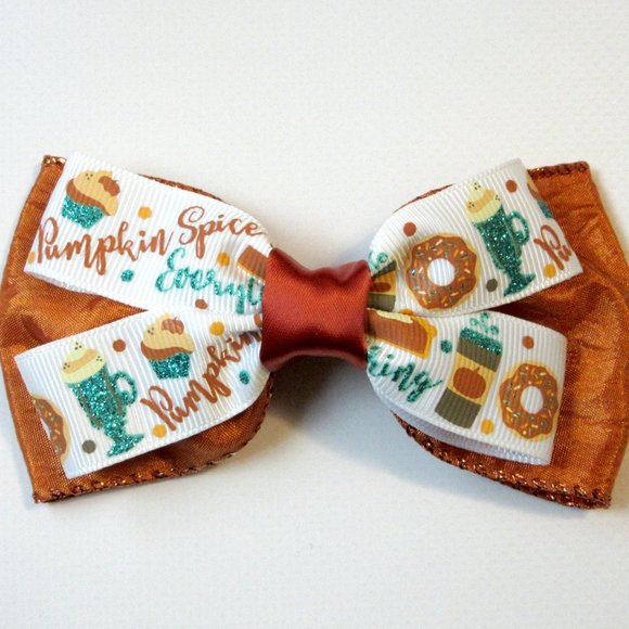 Pumpkin Spice Everything Fall Halloween Hair Bow - Picture 1 of 1